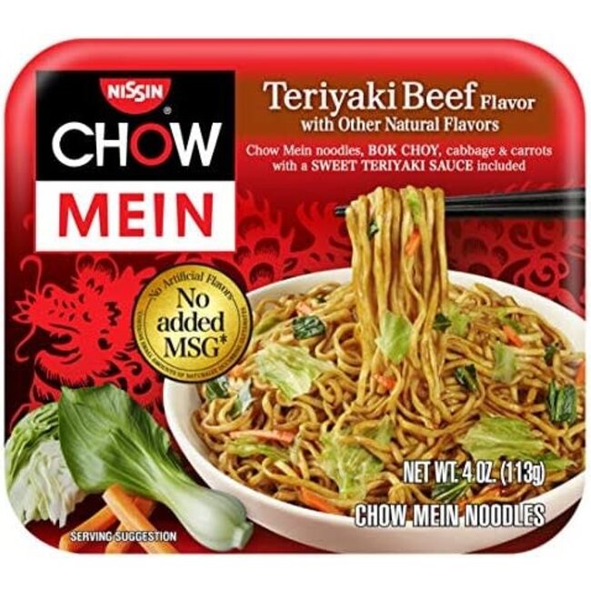 Nissin Chow Mein Teriyaki Beef, 4 oz, 8 ct