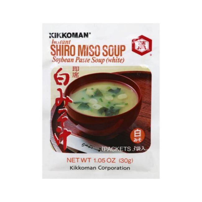 Kikkoman Instant Shiro Miso Soup (Soybean Paste Soup White), 1.05 oz, 12 ct