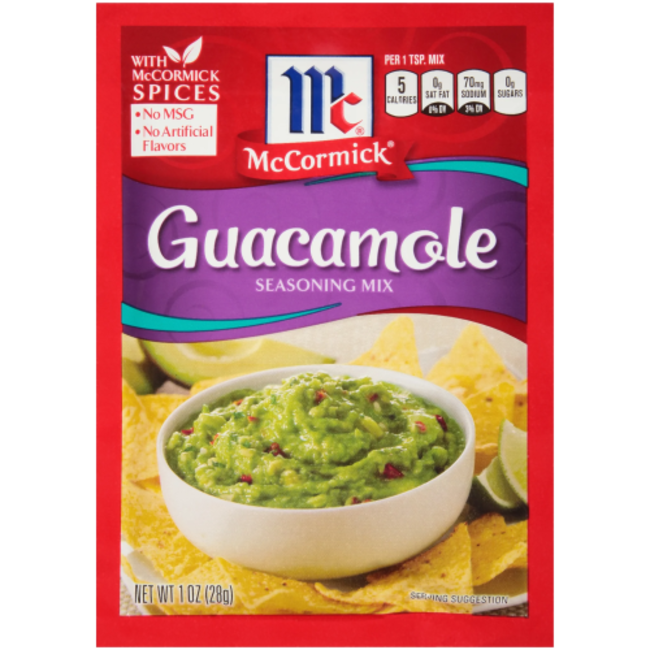 Mccormick Guacamole Seasoning Mix, 1 oz, 12 ct