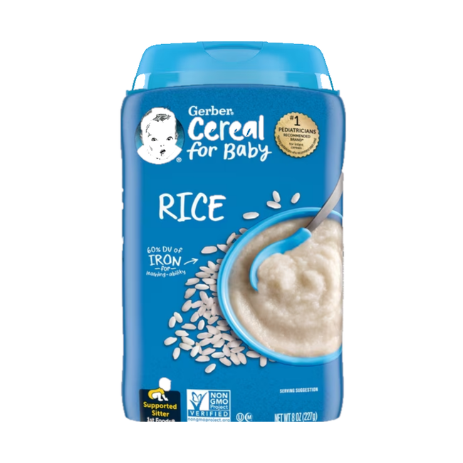 Gerber Baby Cereal Rice, 8 oz, 6 ct