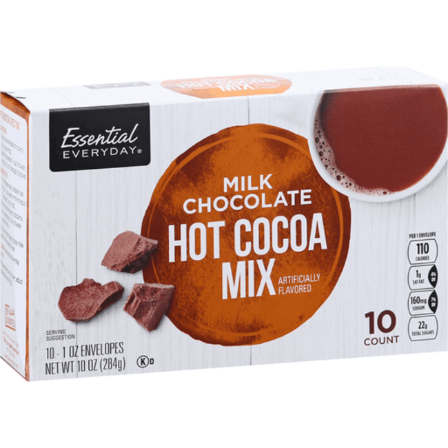 Essential Everyday Milk Chocolate Hot Cocoa Mix, 10 oz, 12 ct