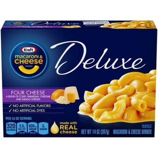 Kraft Kraft Mac & Cheese Deluxe 4 Cheese Blend, 14 oz, 12 ct