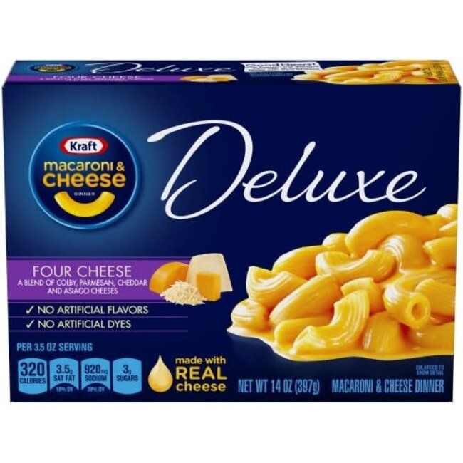 Kraft Mac & Cheese Deluxe 4 Cheese Blend, 14 oz, 12 ct