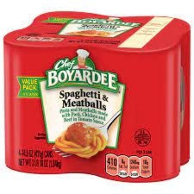 Chef Boyardee Spaghetti & Meatballs, 14.5 oz, 4 ct, (pack of 6)