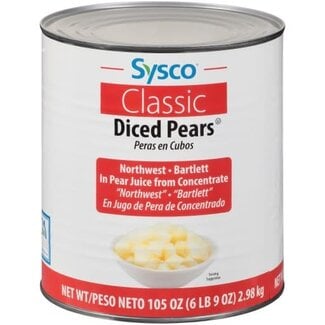 Sysco Classic Sysco Pears In Juiced Diced, #10, 6 ct