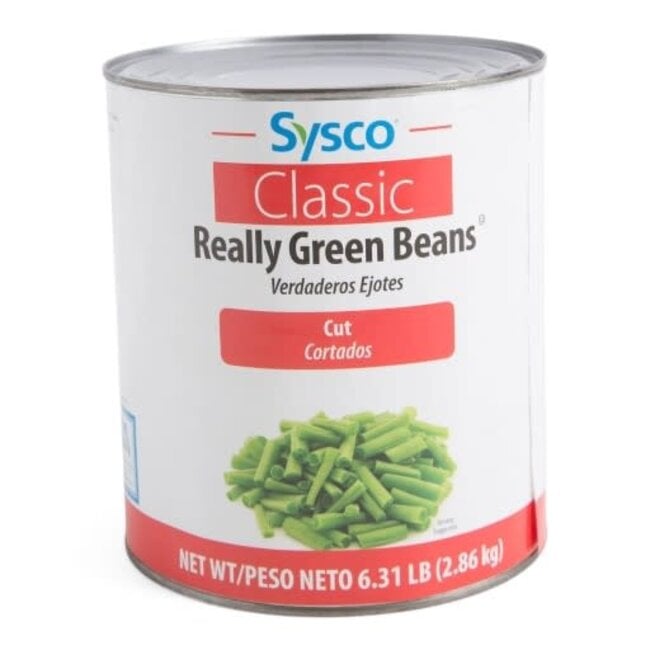 Sysco Green Beans Veri-Green Cut, #10, 6 ct