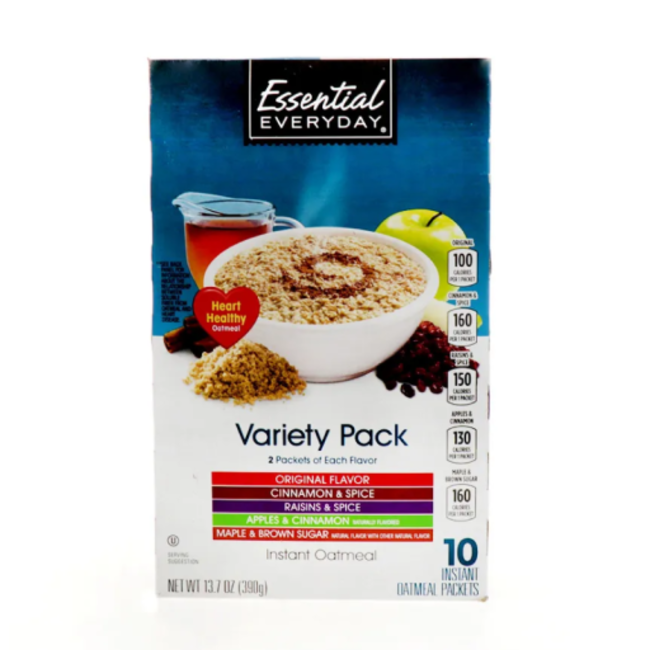 Essential Everyday Instant Oatmeal Variety Pack, 13.7 oz, 12 ct