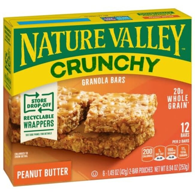 Nature Valley Granola Bar Peanut Butter, 8.9 oz, 12 ct