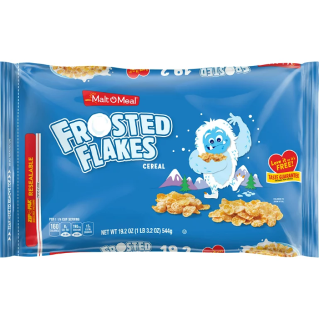 Malt-O-Meal Frosted Flakes Bag, 19.2 oz, 6 ct