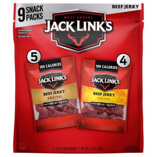 Jack Links Variety Pack Original & Teriyaki, 1.25 oz, 9 ct