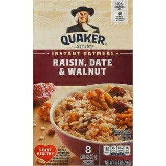 Quaker Quaker Instant Oatmeal Raisin Date & Walnut, 10.4 oz