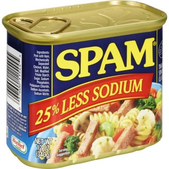 Spam Luncheon Meat 25% Less Sodium, 12 oz, 8 ct