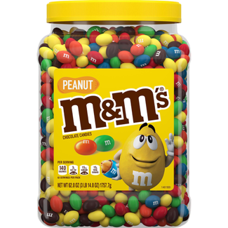 M&M M&M's Peanut Chocolate Candy, 62 oz