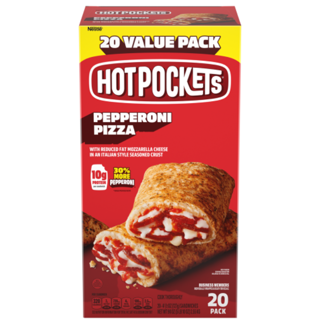 Hot Pockets Premium Pepperoni Pizza, 4.5 oz, 20 ct