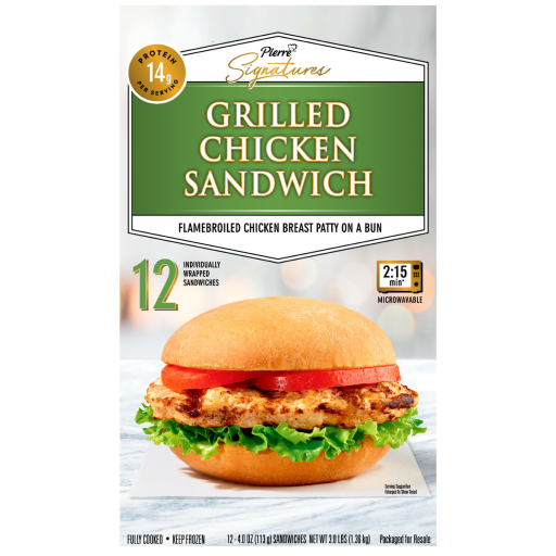 Pierre Grilled Chicken Sandwich, 4 oz, 12 ct - Span Elite