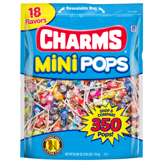 Charms Mini Pops Assorted Flavors, 350 ct