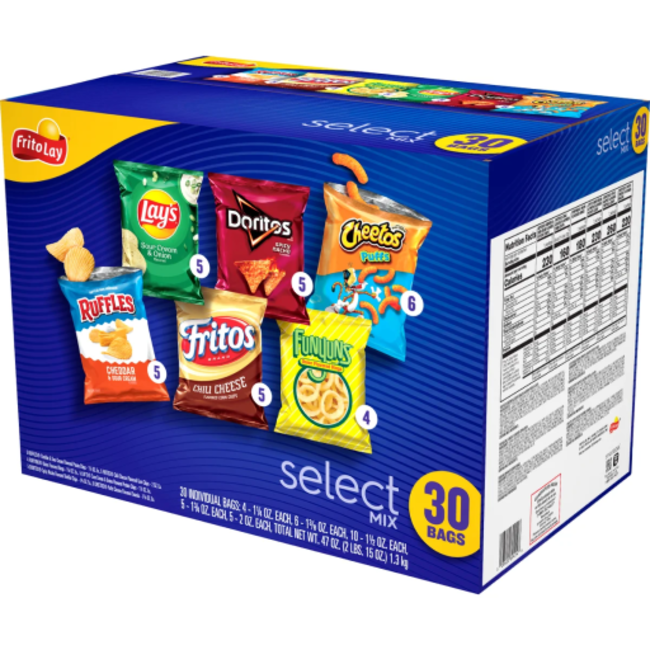 Frito-Lay Select Mix Variety Pack, 30 ct