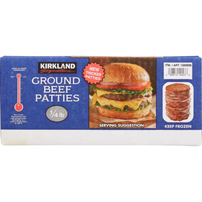 Kirkland Signature Ground 1/4 lb Beef Patties, 40 ct
