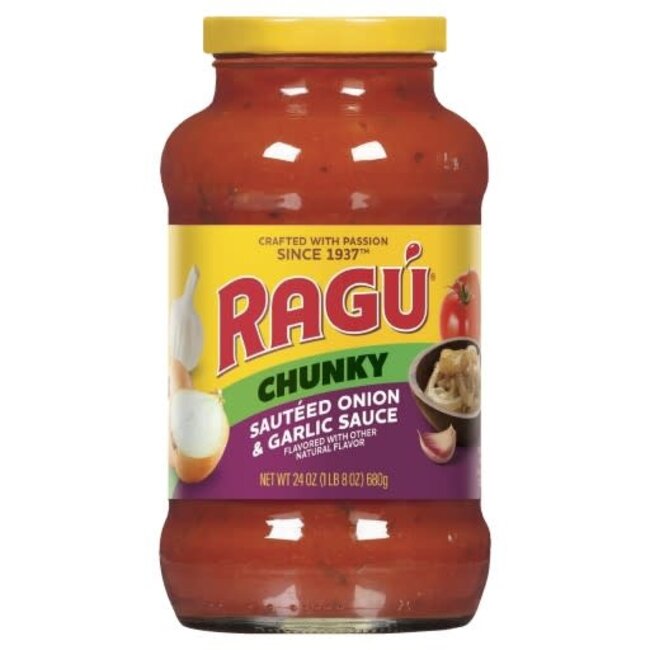 Ragu Chunky Sauteed Onion & Garlic Pasta Sauce, 24 oz, 12 ct