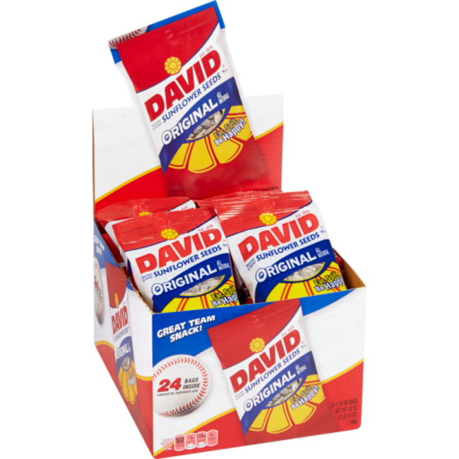 David Sunflower In-Shell Seeds Original, 1.75 oz, 24 ct