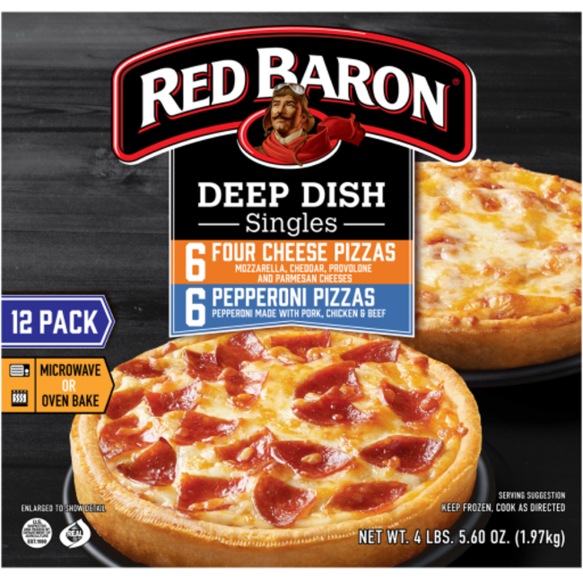 Red Baron Deep Dish Pizza Variety Pack, 12 ct
