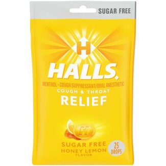 Halls Halls Cough Drops Sugar Free Honey Lemon, 25 ct
