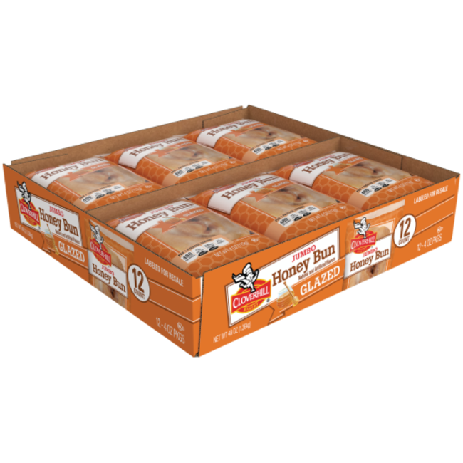 Cloverhill Bakery Jumbo Honey Bun Glazed, 4 oz, 12 ct