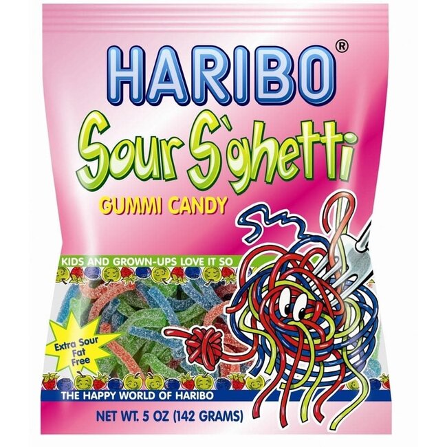 Haribo Sour Spaghetti, 5 oz, 12 ct