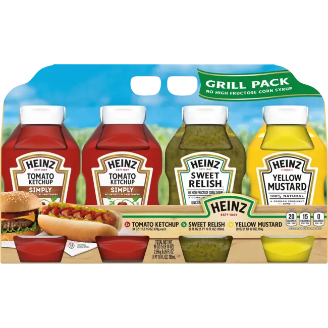 Heinz Ketchup Relish Mustard Grill Pack, 4 ct