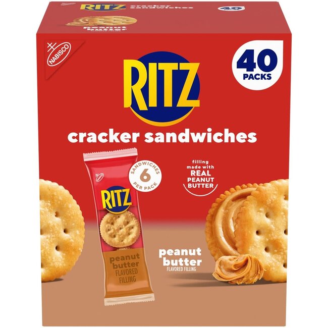 Ritz Cracker Sandwiches Peanut Butter, 1.38 oz, 40 ct