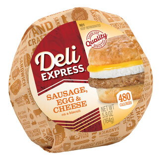 Deli Express Deli Express Biscuit Sausage/Egg/Cheese, 4.9 oz, 12 ct
