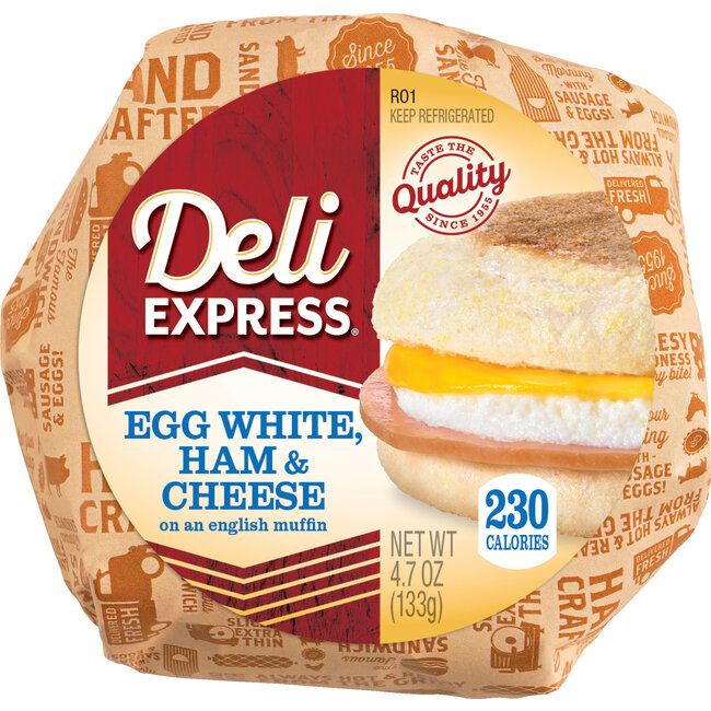 Deli Express Muffin Ham/Egg/Cheese, 4.9 oz, 14 ct