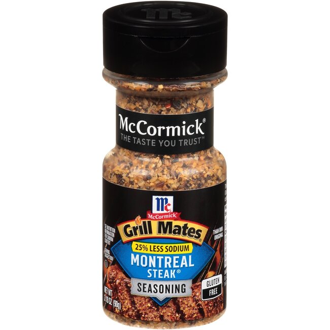 McCormick Montreal Steak Seasoning 25% Less Sodium, 3.18 oz