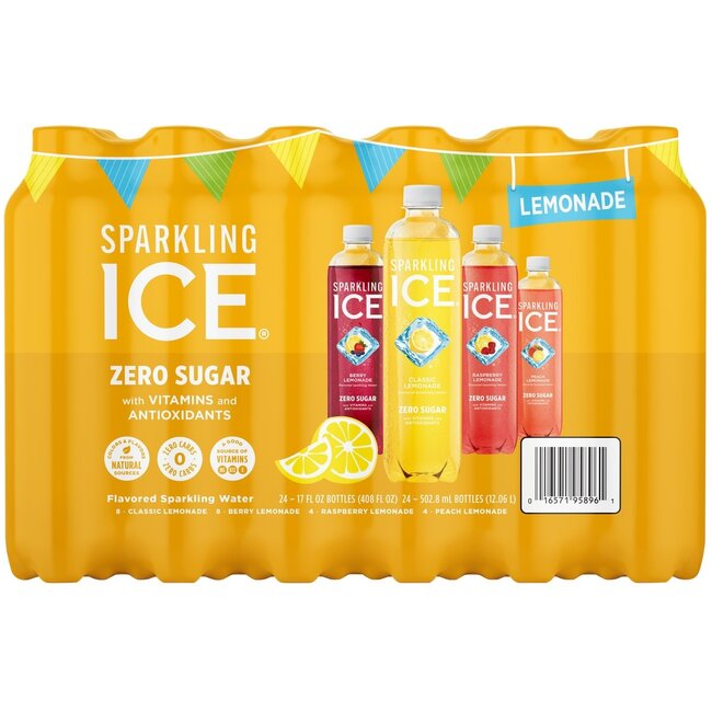 Sparkling Ice Lemonade Yellow Variety Pack, 17 oz, 24 ct