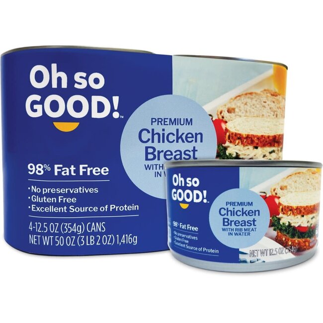 Oh So Good! Chunk White Chicken, 12.5 oz, 4 ct, (Pack of 6)