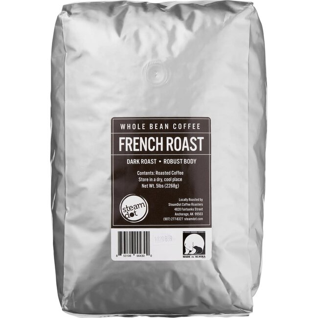 SteamDot French Roast Whole Bean Coffee Dark Roast, 5 lb