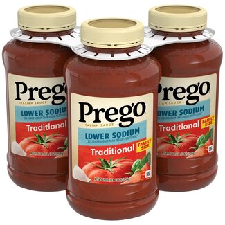 Prego Prego Pasta Sauce Traditional Lower Sodium, 45 oz, 3 ct