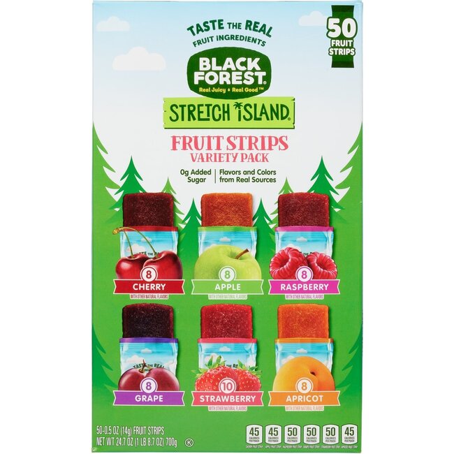 Black Forest Stretch Island Fruit Strips Variety Pack, 0.5 oz, 50 ct