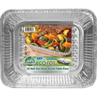 Eco-Foil Eco-Foil Aluminum Deep Steam Table Pan Half Size, 30 ct