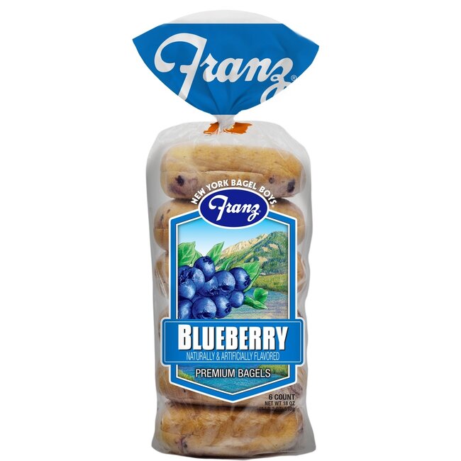 Franz Bagel Blueberry, 6 ct
