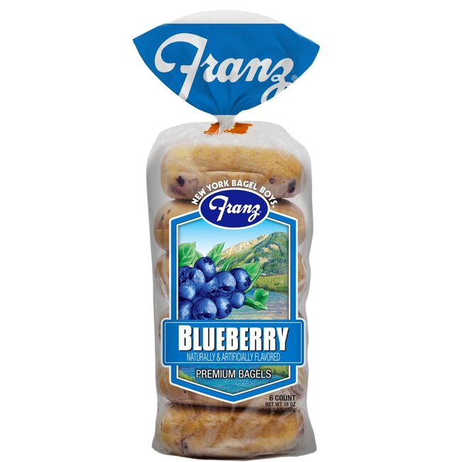 Franz Bagel Blueberry, 6 ct