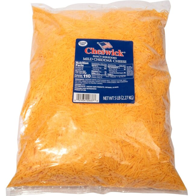 Cheswick Mild Cheddar Cheese Fancy Shredded, 5 lb
