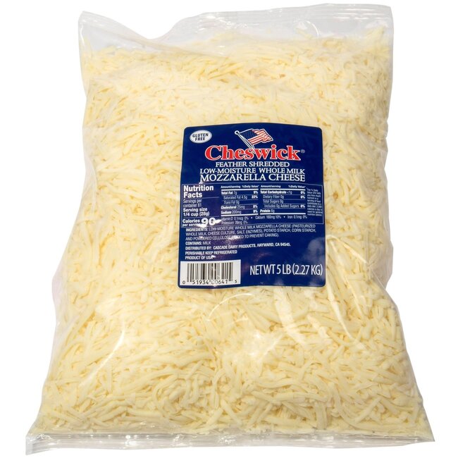 Cheswick Mozzarella Cheese Feather Shredded, 5 lb