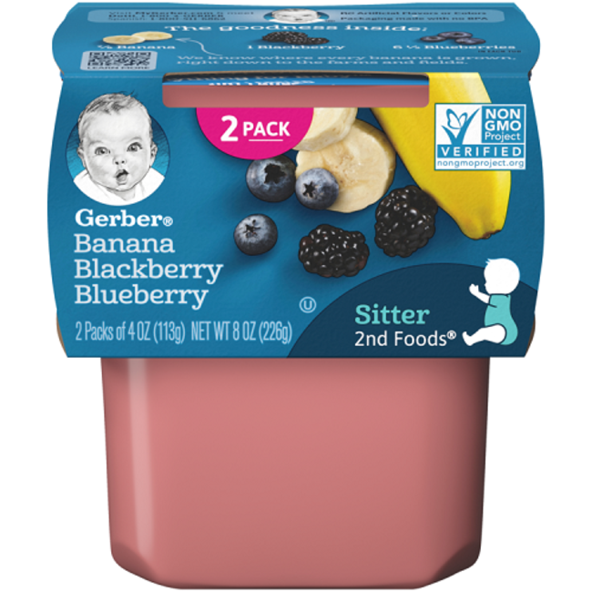 Gerber 2nd Foods Banana Blackberry Blueberry, 8 oz