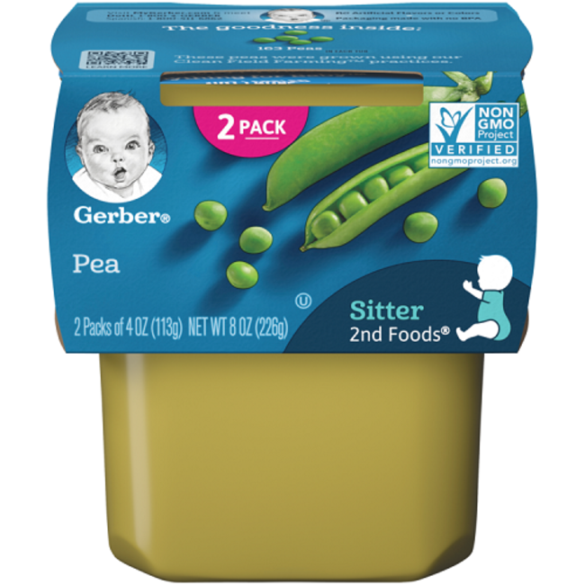 Gerber 2nd Foods Peas, 8 oz