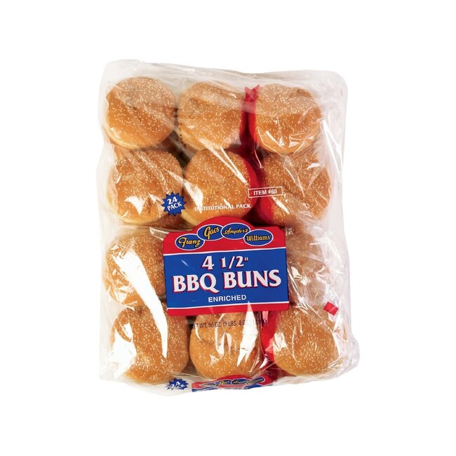 Gai's Bakery 4 1/2" Enriched BBQ Hamburger Buns, 24 ct
