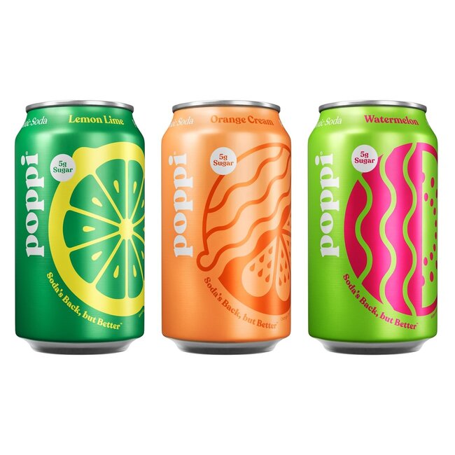 Poppi Probiotic Soda Variety Pack, 12 oz, 15 ct