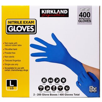 Kirkland Signature Kirkland Signature Nitrile Exam Gloves Powder Free Large, 400 ct