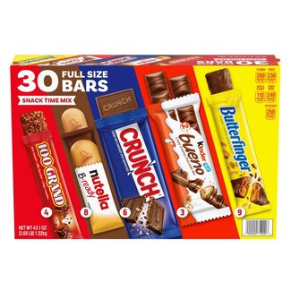 Ferrero Ferrero Snack Time Bar Mix Full Size Variety Pack, 30 ct