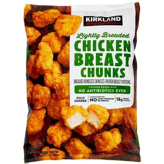 Kirkland Signature Kirkland Signature Lightly Breaded Chicken Breast Chunks Boneless Skinless, 4 lb